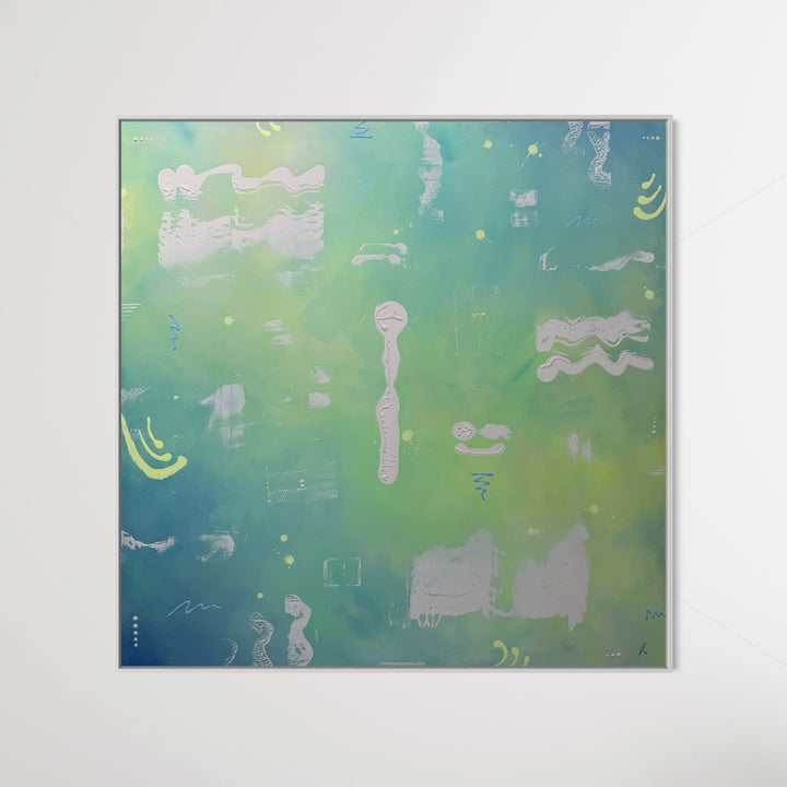 Wiese, Wasser. Weiter nichts. - Originalwerk 120 x 120 cm