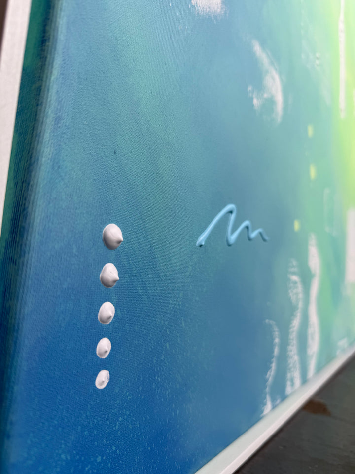 Wiese, Wasser. Weiter nichts. - Originalwerk 120 x 120 cm