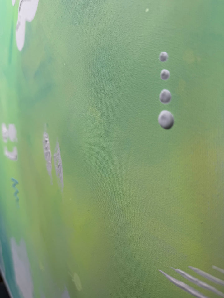 Wiese, Wasser. Weiter nichts. - Originalwerk 120 x 120 cm